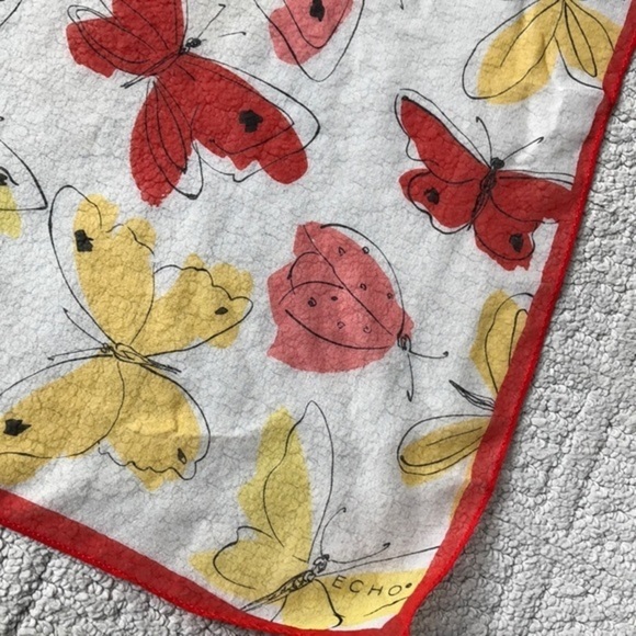 Echo Vintage sheer silk dainty butterfly scarf - Picture 7 of 8